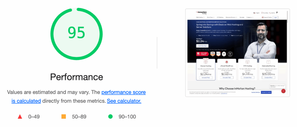 Example of a Website Optimized for Performance