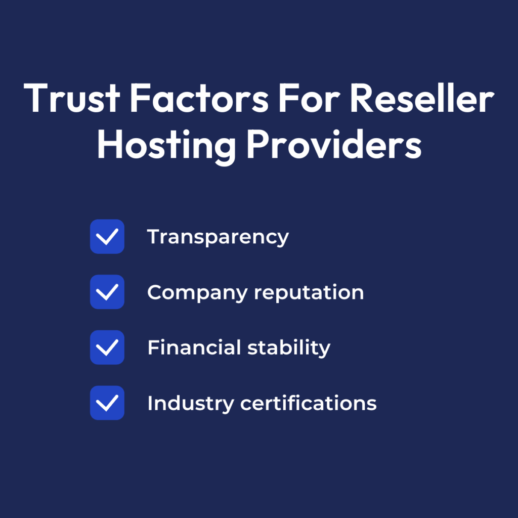 Trust Factors for Reseller Hosting
