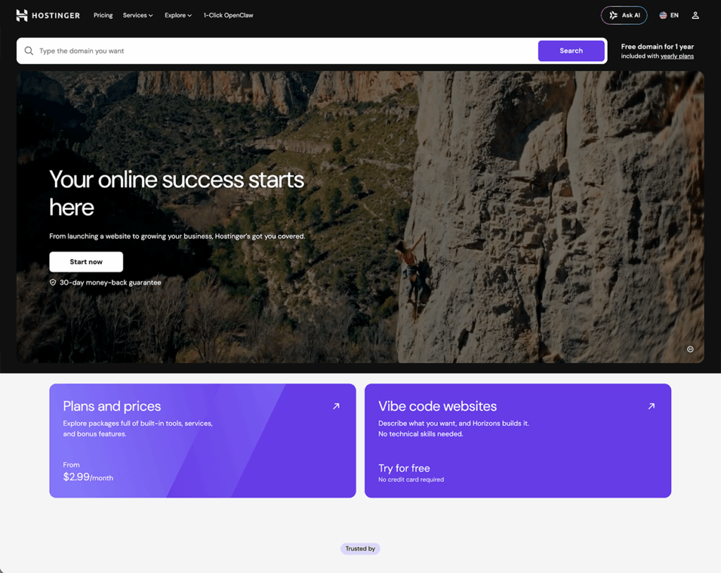 Hostinger Homepage