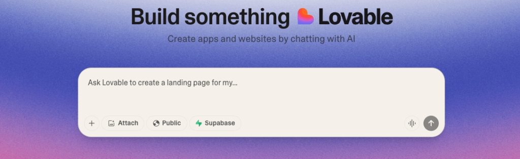 Lovable Homepage Screenshot