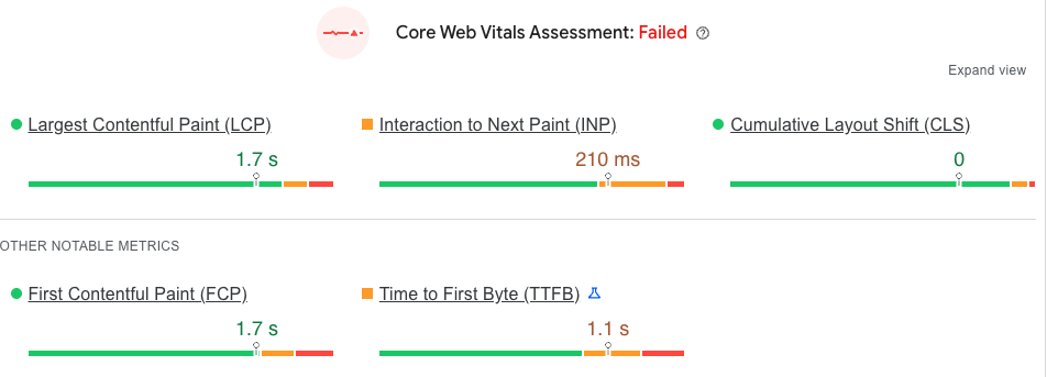PageSpeed Insights Test Example