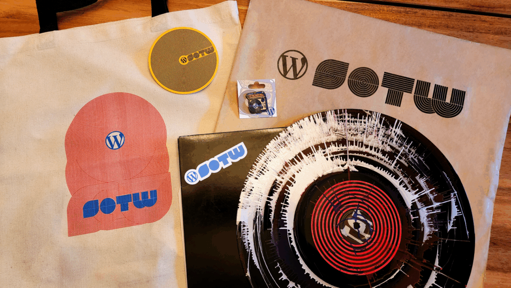 Swag from State of the Word 2025