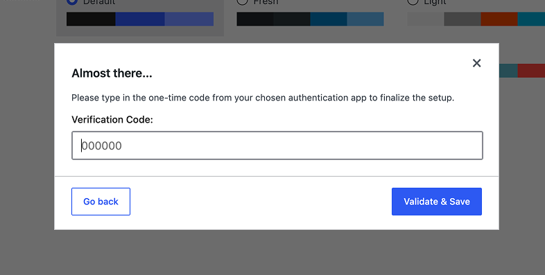 Enter Authentication Code