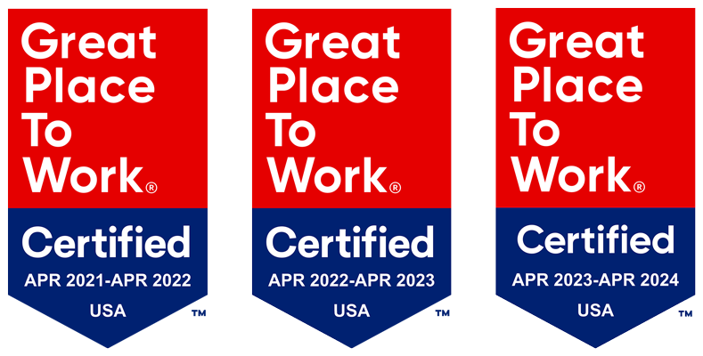 Certified Great Place to Work badge
