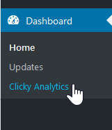Select Clicky Analytics from dashboard
