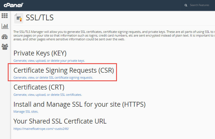 Installing SSLs and Generating CSRs in cPanel | InMotion Hosting