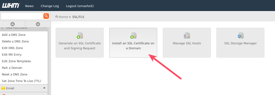 Install SSL Certificate link