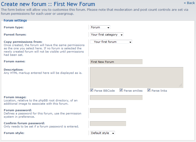 creating your first forum
