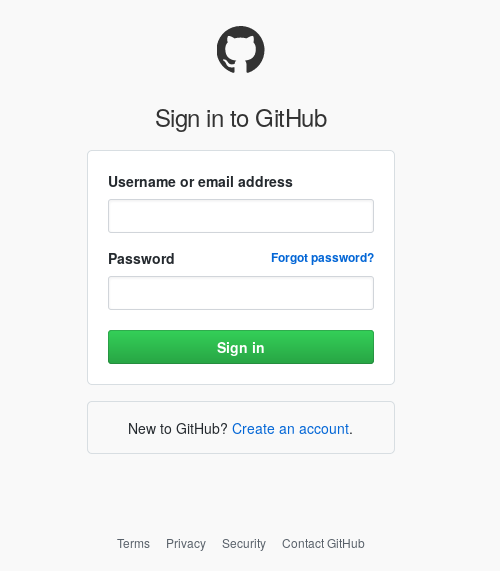 Github login credentials