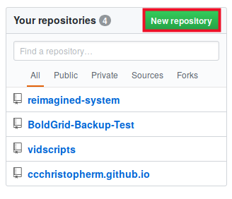 green New repository button