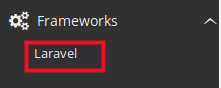 Choose Laravael under Frameworks
