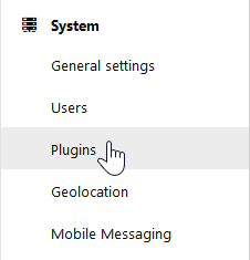 Select Plugins under System