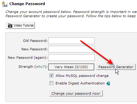 click on password generator