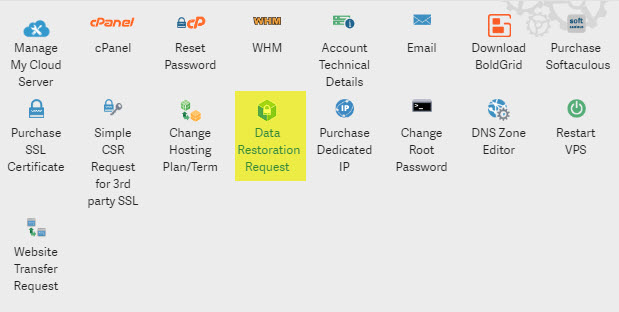 Click on Data Restoration icon