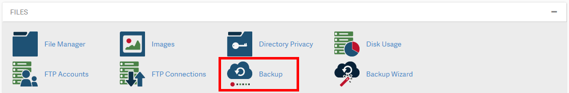 Backup icon in cPanel
