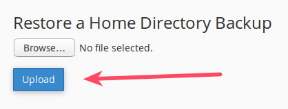 Browse for home directory backup and upload