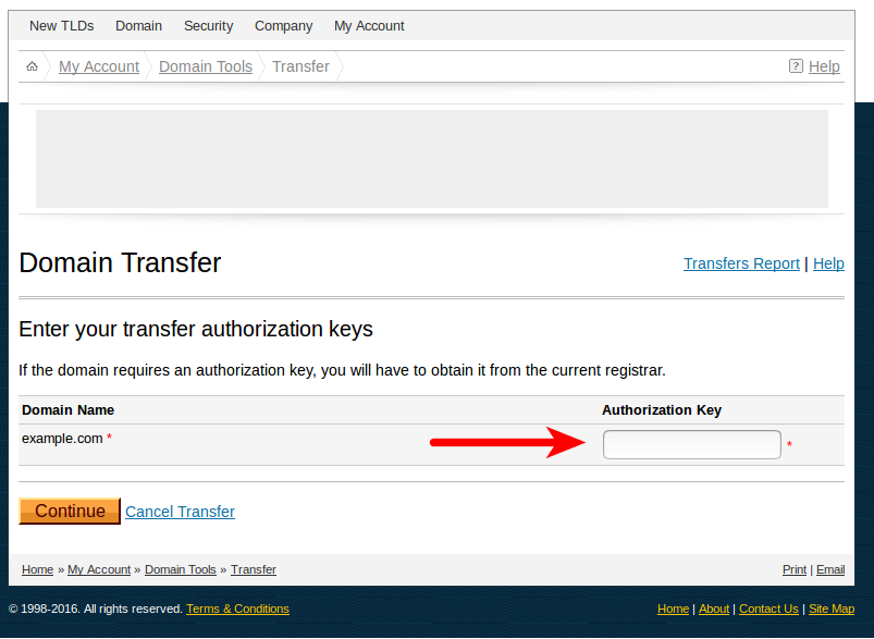 Enter authorization key