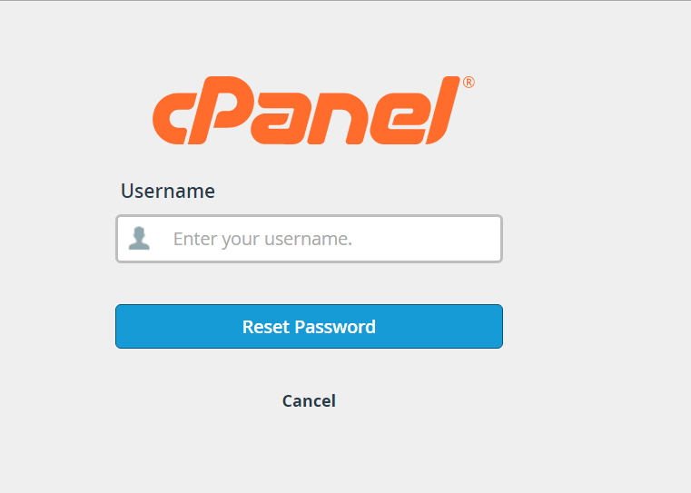 cPanel reset password