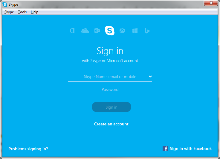 Log into the Skype app to get started