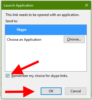 Select Skype to Make a Call