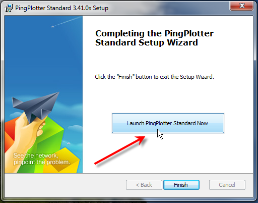 click launch pingplotter after install