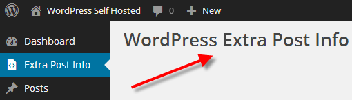 extra post info admin page with just heading