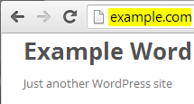 Web browser showing WordPress site URL setting