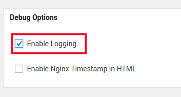 Turn on the Enable Logging button