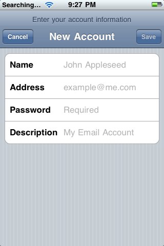 iphone new account information