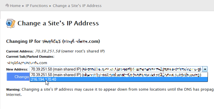 List of IP addresses Add IP address AMP
