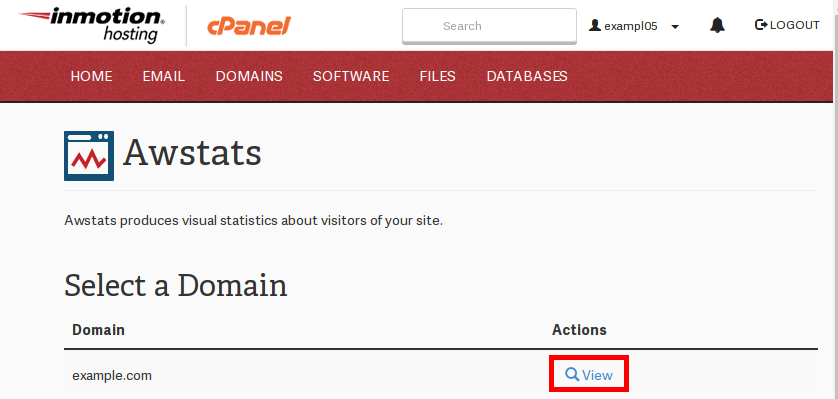 Viewing awstats in cpanel