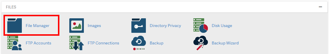 File Manager in the cPanel