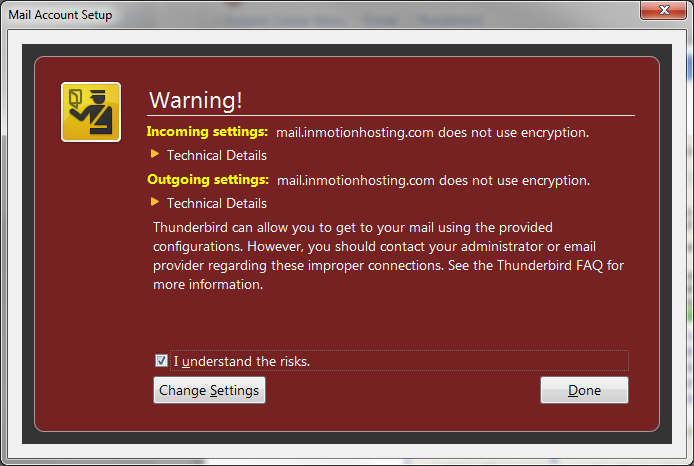 ssl encryption warning