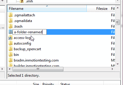 File is renamed in FileZilla