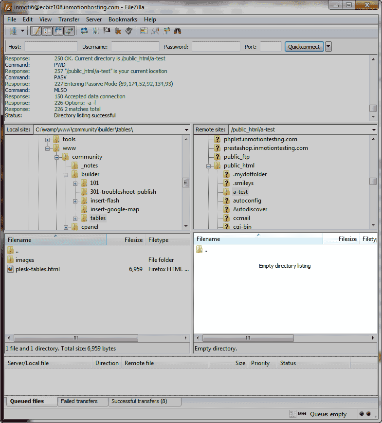 FileZilla Remote files