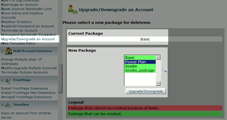 choose-a-new-package-and-then-click-upgrade-downgrade