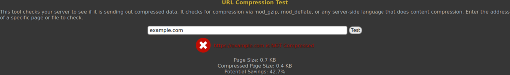 whatsmyip.org HTTP compression test unsuccessful