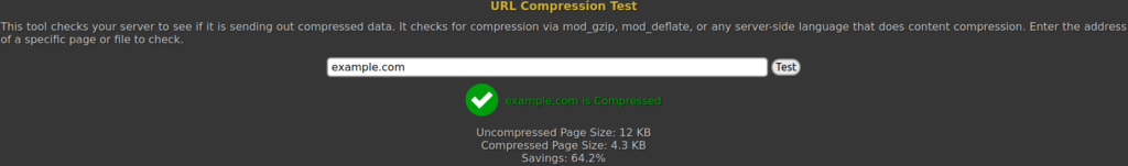 whatsmyip.org HTTP compression test successful