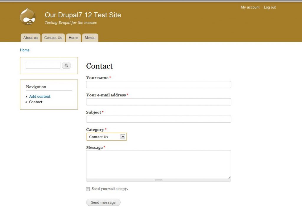 Adding the contact form to the menu in Drupal 7 | InMotion Hosting