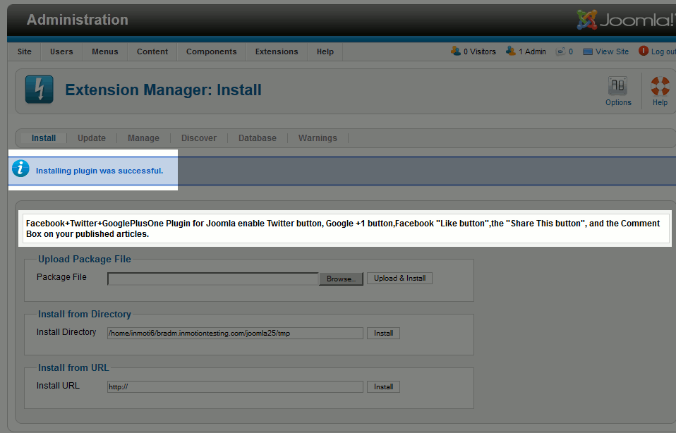 your-joomla2.5-plugin-has-been-installed