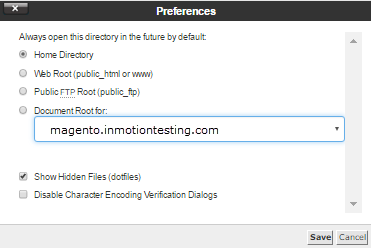 select directory in settings