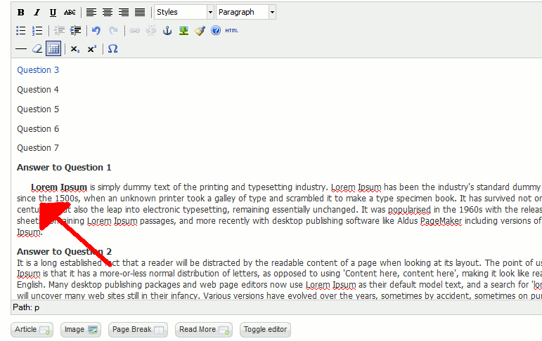 paragraph indent indenting css indented joomla