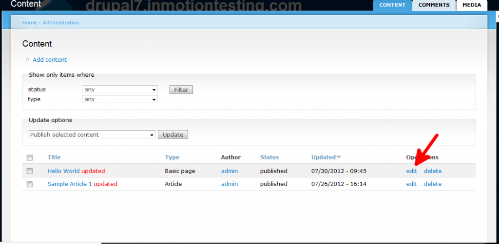 How to add a text file for visitor download in Drupal 7 InMotion Hosting