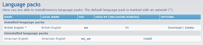install new language pack