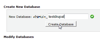Create drupal database