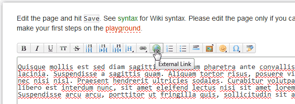 Highlght the text to link DokuWiki