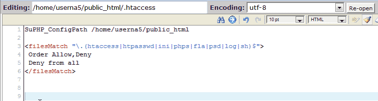 code to restrict php.ini access in htaccess