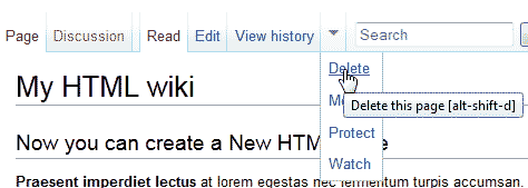 Select delete MediaWiki