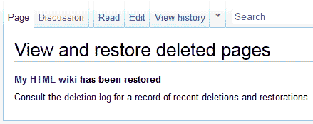 Page was restored mediawiki