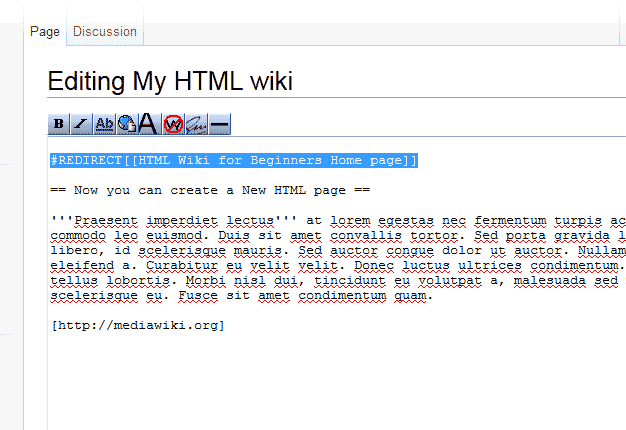 Delete redirect code MediaWiki